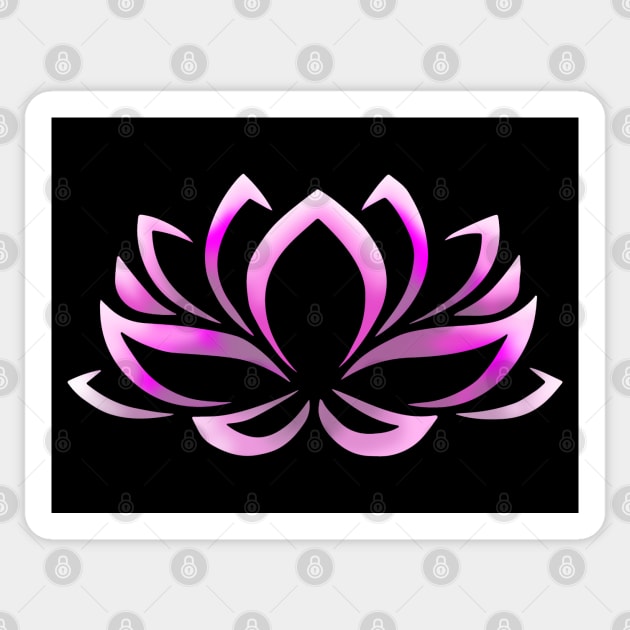 Lotus Flower in Pink Sticker by MettaArtUK